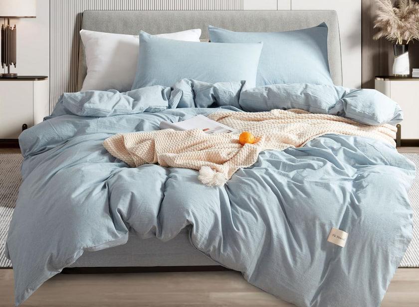 Постельное белье Vie Nouvelle Washed cotton евро на резинке вареный хлопок 200х220 см (W9E200)
