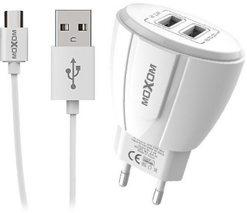 Зарядний пристрій Moxom KH-68 2 USB 2,1A кабель Type-C White (34906)