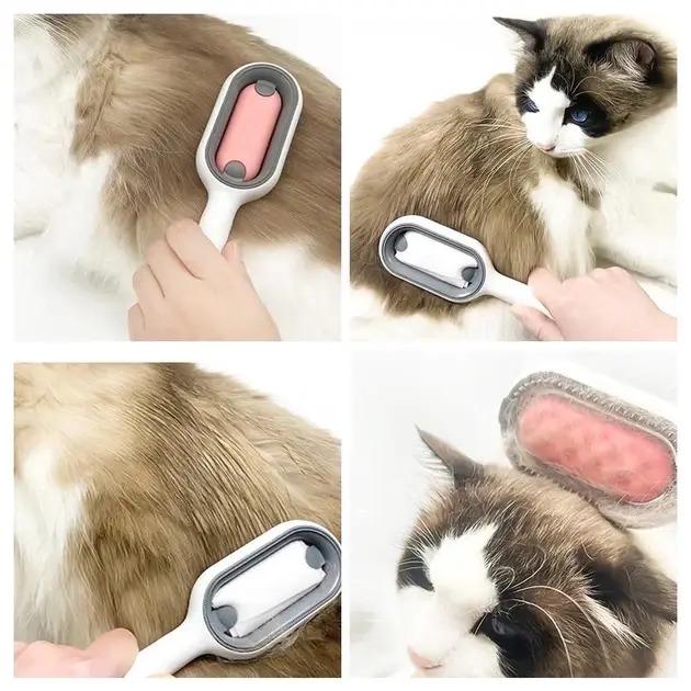 Щетка для сухого и влаговычесивания собак и кошек Pet Gravity 4в1 Pet Grooming Comb (3-5-16207) - фото 3