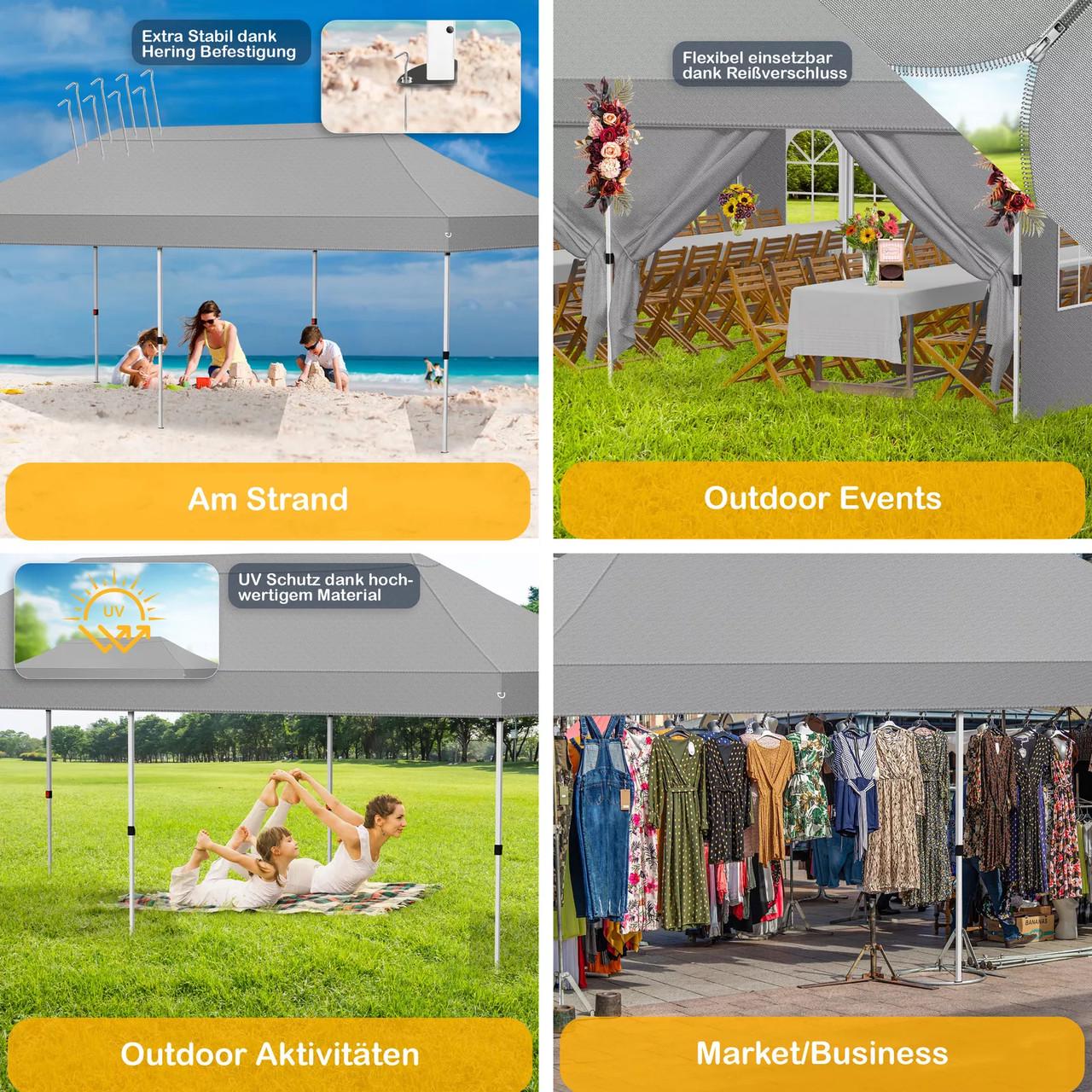 Павільйон садовий KESSER 6x3 м UV50+ Світло-сірий - фото 8 Павільйон садовий KESSER 6x3 м UV50+ Світло-сірий - фото 8