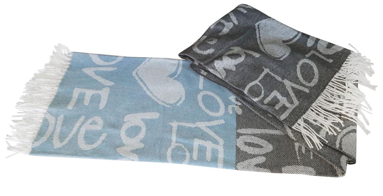 Плед хлопковый Vladi Валенсия No81S Vanilla Love полуторный Бело-серый (32064680)