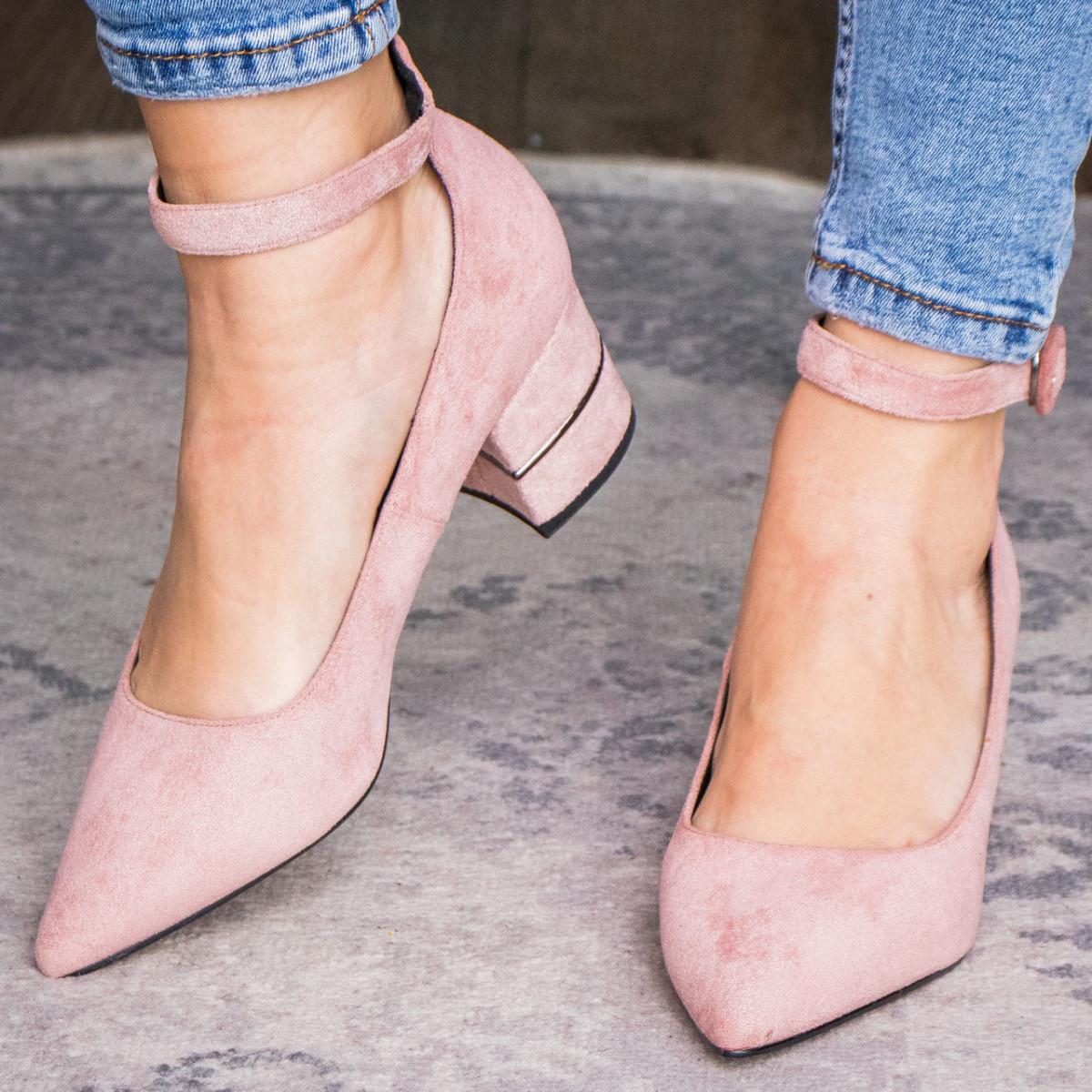 Туфли женские на каблуке Fashion р. 36 23,5 см Розовый (2027)