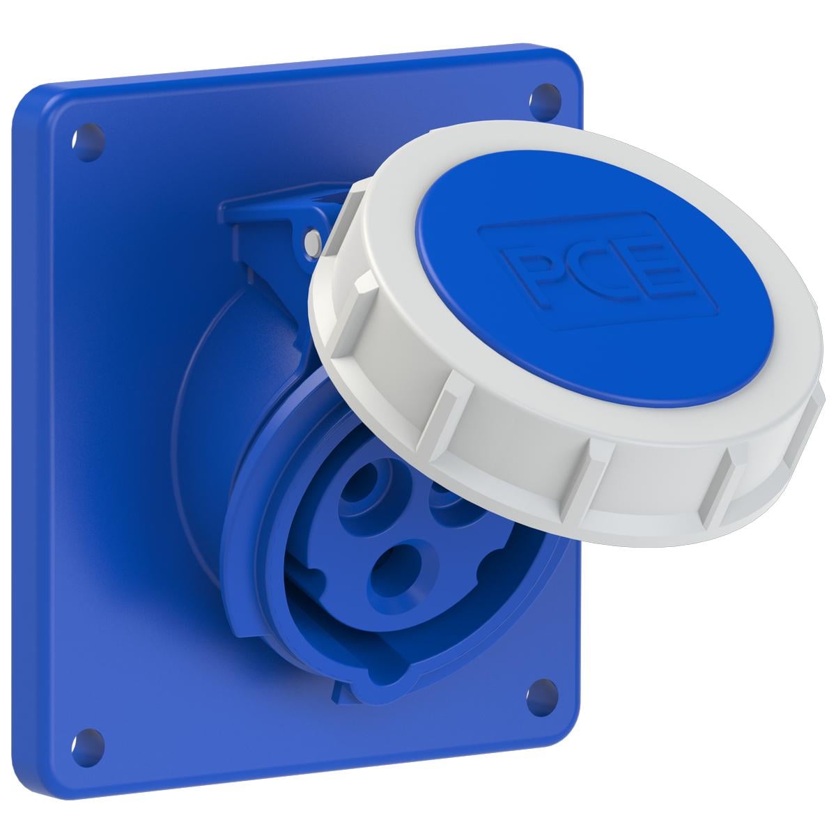 Силова розетка вбудована похила PCE 1P+N+E IP67 16A 230V (4132-6)