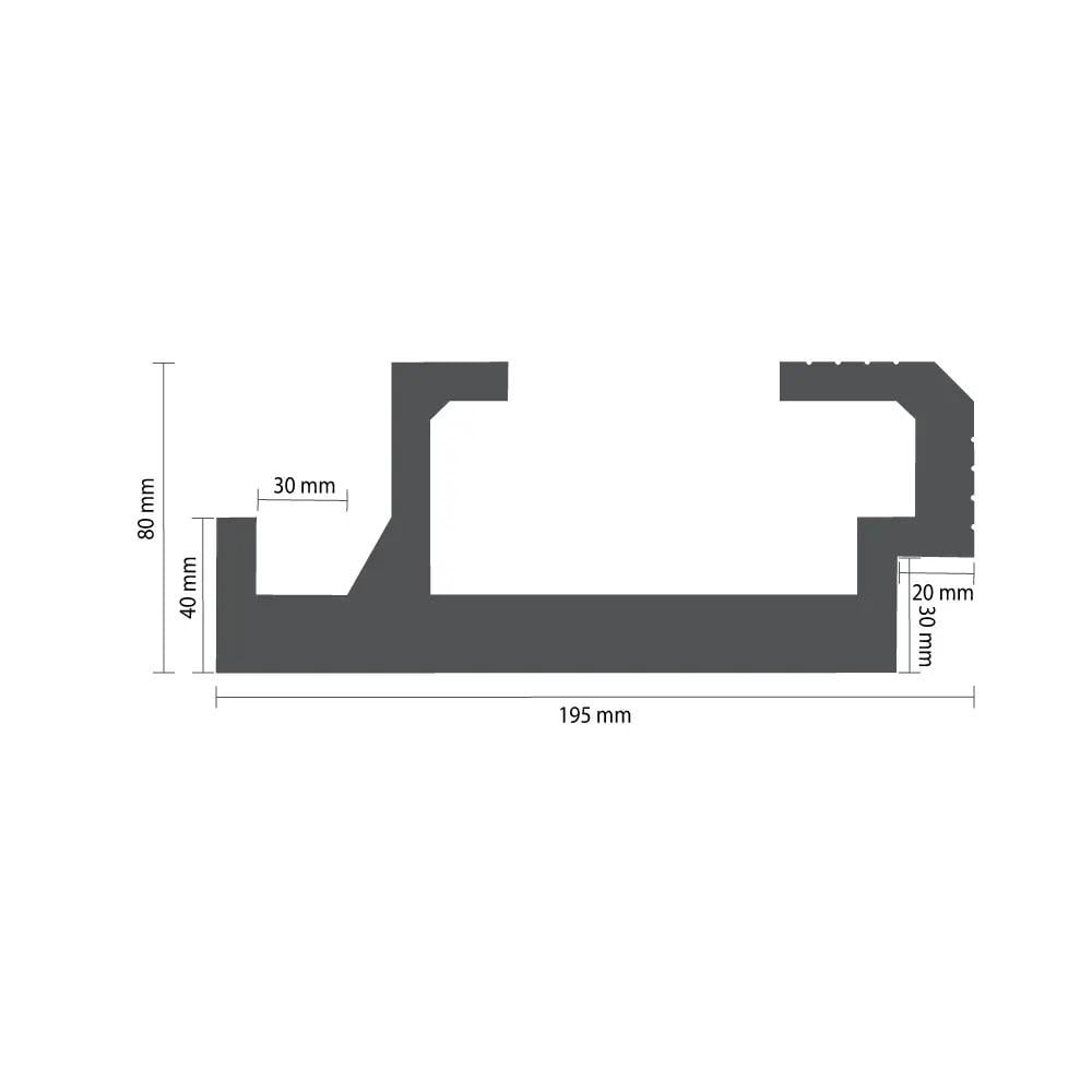 Карниз стельовий Tesori для LED освітлення 195x80x1150 мм (KD 408) - фото 4