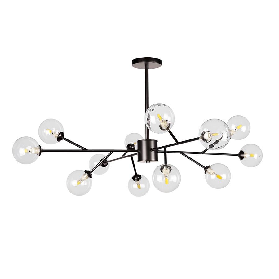 Люстра Levistella 7529806-12 BK+CL Молекула на 12 плафонов Черный/Прозрачный (2585281977)