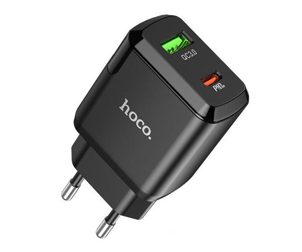 Пристрій зарядний мережевий Hoco N5 USB QC3.0 3A Type-C PD 20W Black