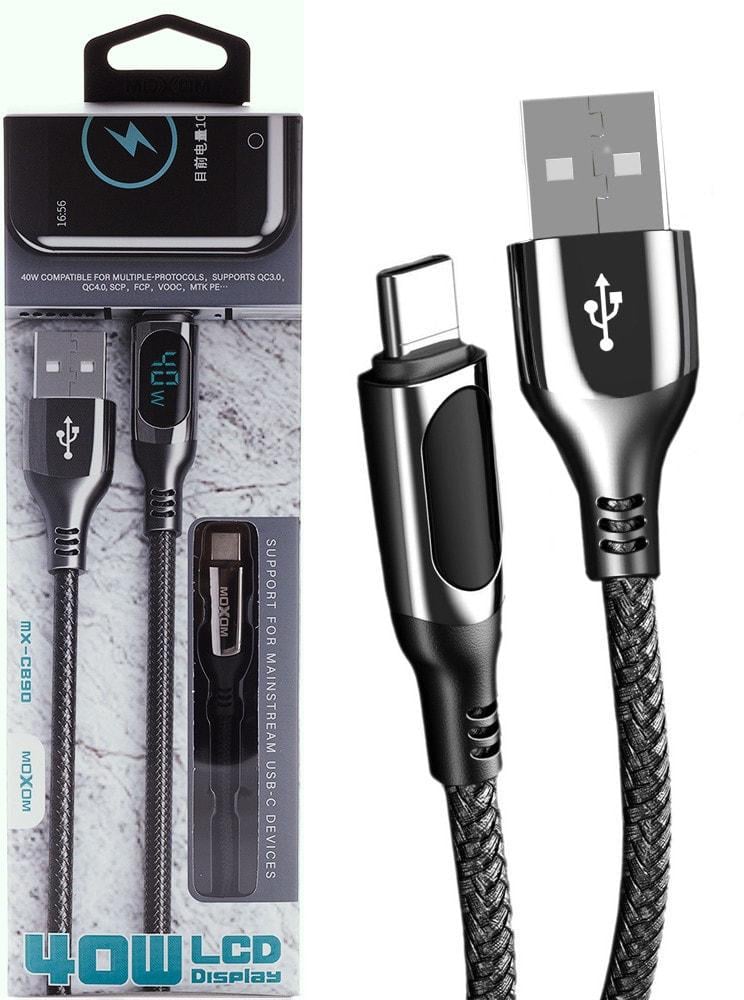 Кабель интерфейсный Moxom USB-Type-C MX-CB90 40W 1 м Black (37020)