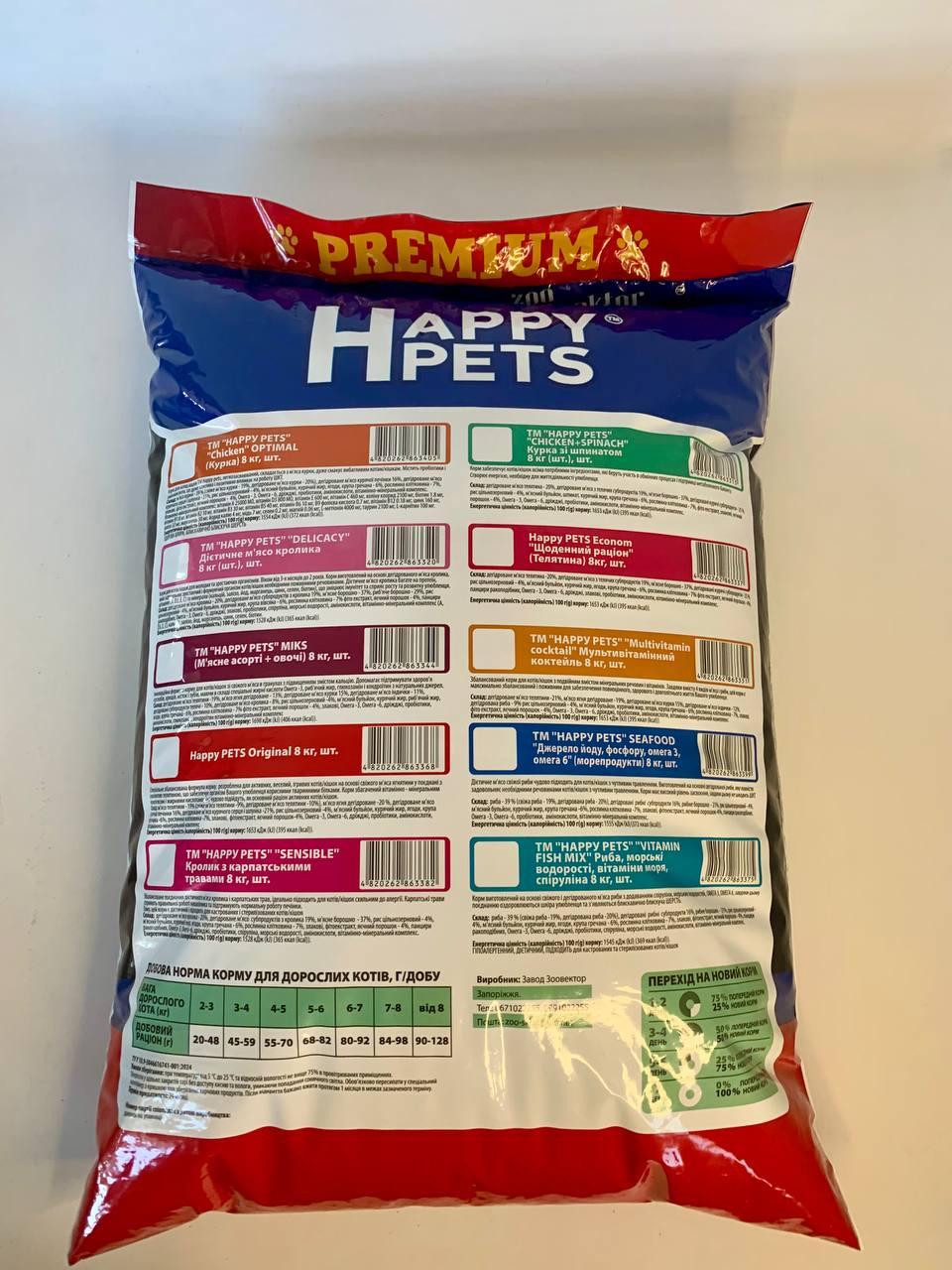 Сухий корм для котів Нappy Pets PREMIUM "Chicken-Spinach" Курка 8 кг - фото 5 Сухий корм для котів Нappy Pets PREMIUM "Chicken-Spinach" Курка 8 кг - фото 5