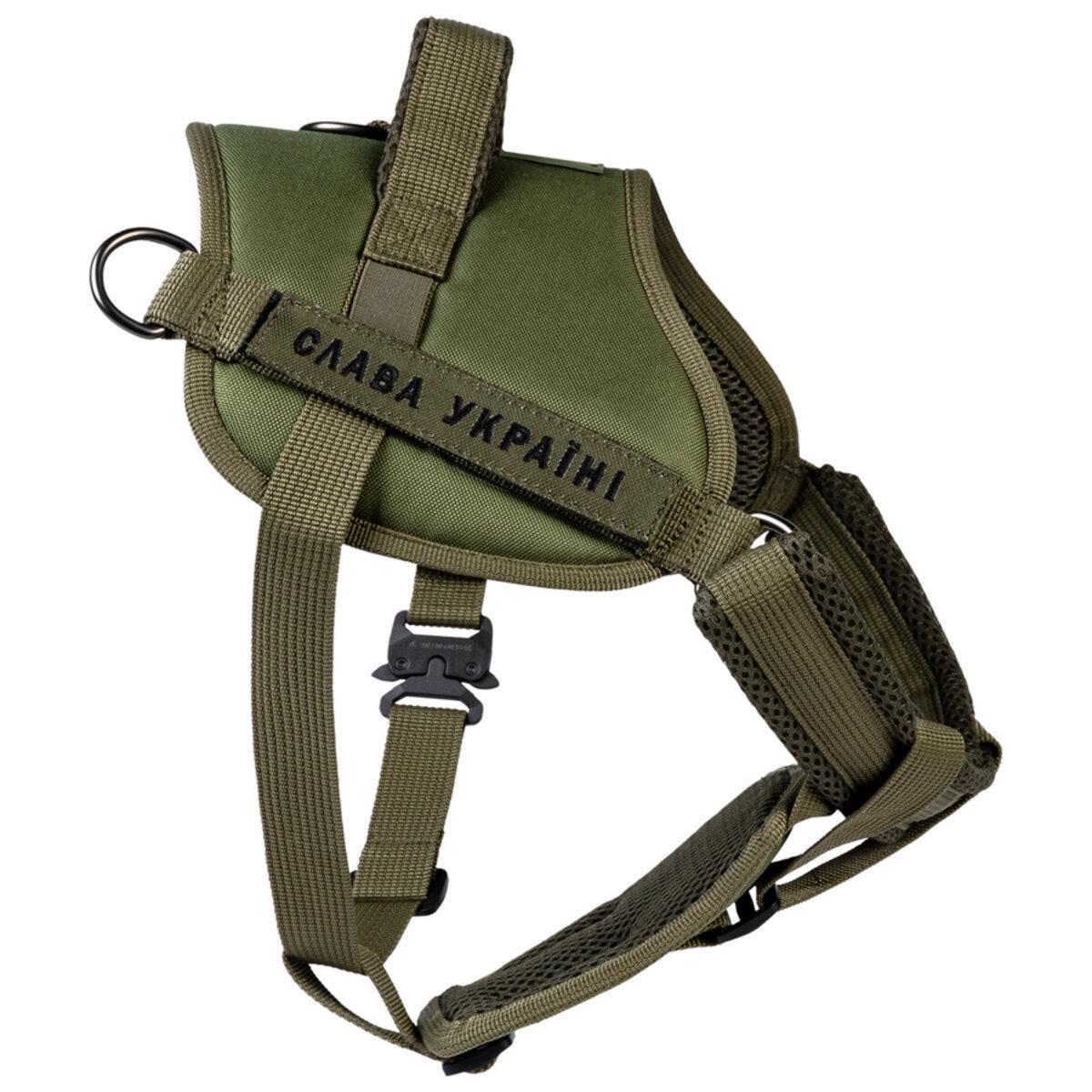 Шлея для службових собак Waudog PRO металевий фастекс S 44-60 см Хакі (689131 Col)