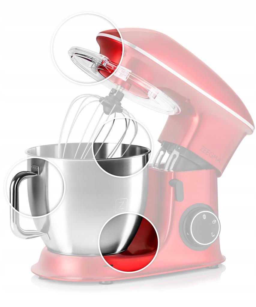 Тістоміс-міксер планетарний Zeegma Planeet Chef 2200 Вт Red (17927) - фото 6