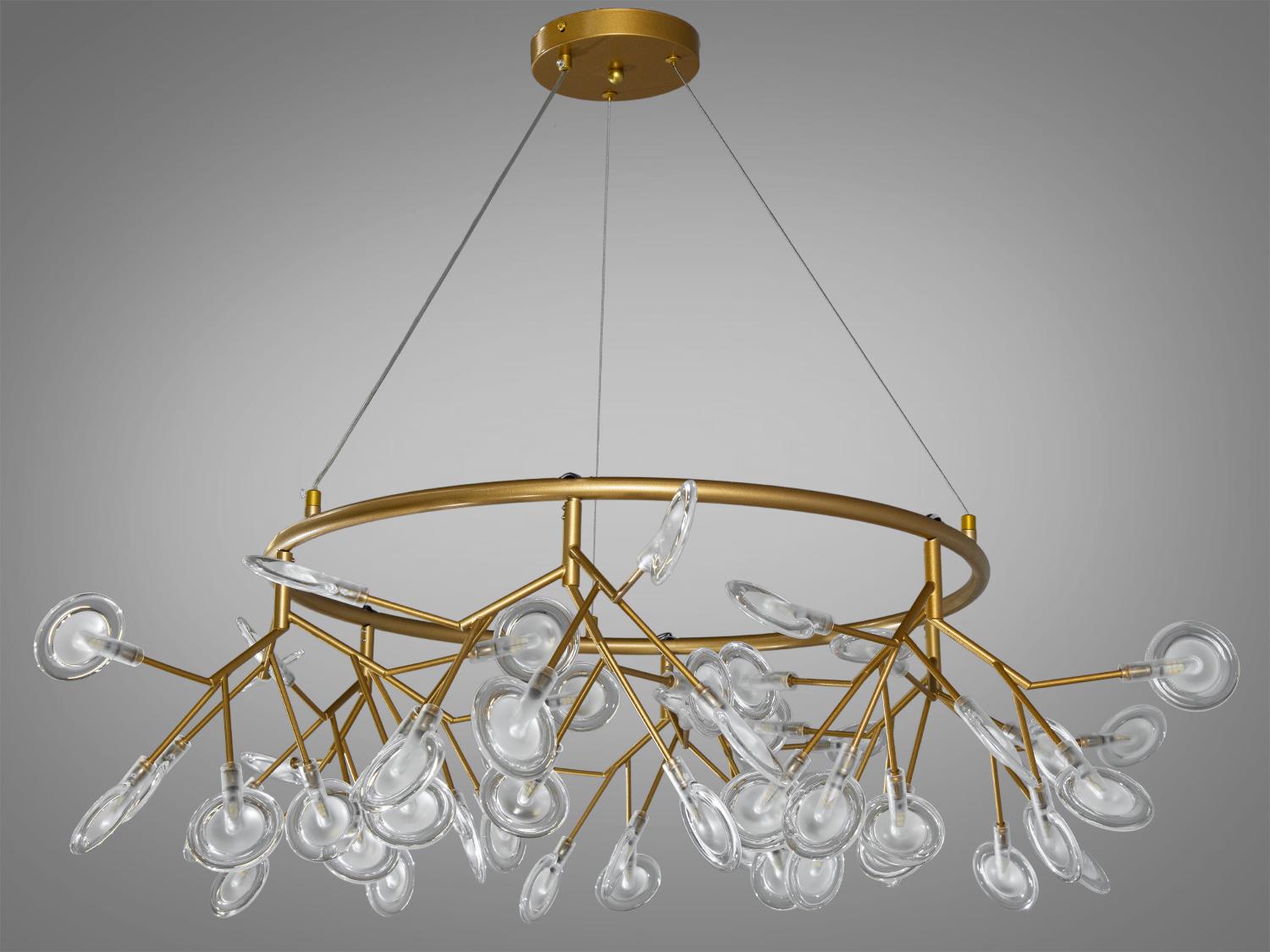 Люстра подвесная Светлячок 45 ламп Золотой сатин (Y887-45C GD)