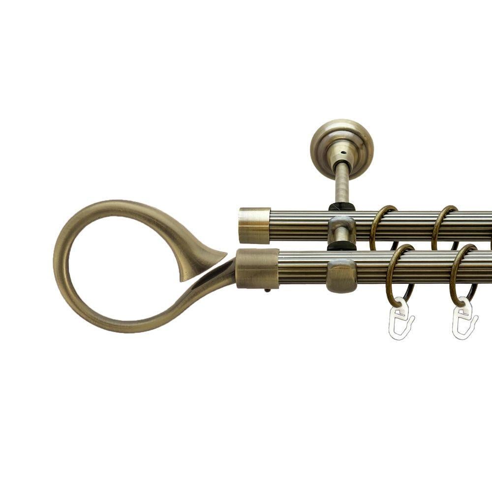 Карниз для штор Orvit Скипта двухрядный рифленый 19/19 мм 160 см Антик (00-00022129)