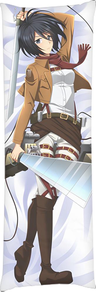 Подушка дакимакура Mikasa Ackerman 60x180 см (14094323)