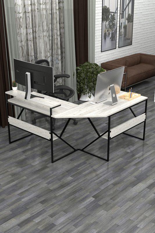 Компьютерный/письменный стол EcoLoft Verso Duo DSP-1117 Лофт угловой Дуб Кортона (22984047)