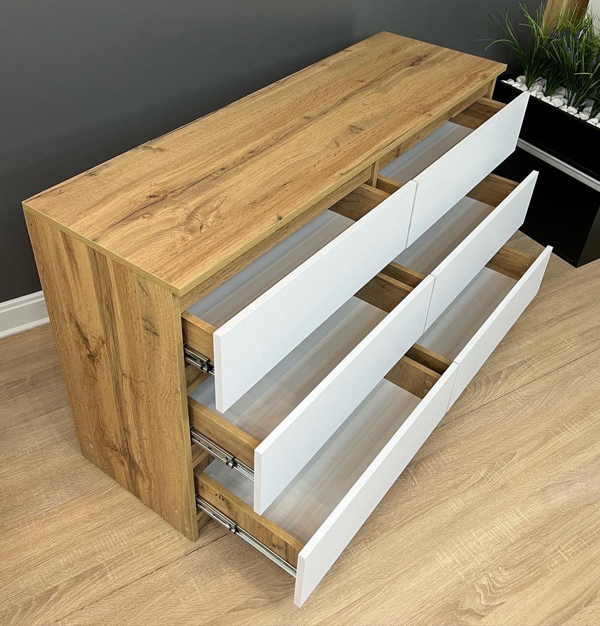 Комод Kvatro 130 6 шухляд 1300х750х400 мм Дуб Аппалачі/ Німфея альба - фото 6 Комод Kvatro 130 6 шухляд 1300х750х400 мм Дуб Аппалачі/ Німфея альба - фото 6