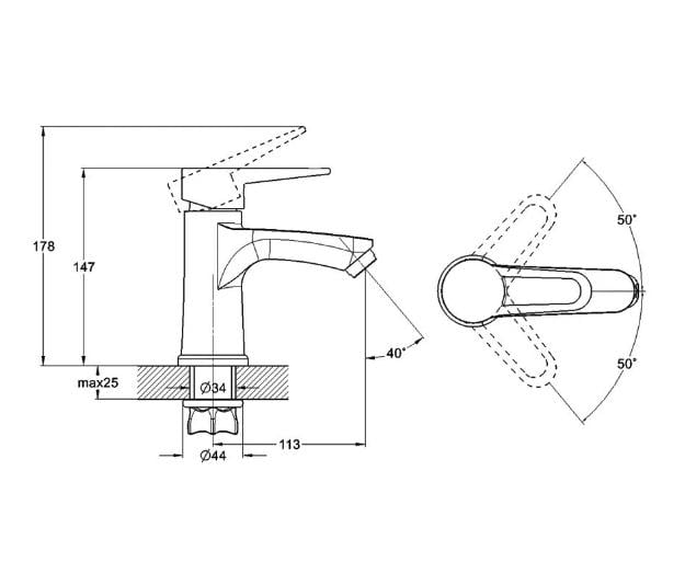 Змішувач для умивальника Zegor PUD1-A045MG одноважільний Графітовий - фото 2