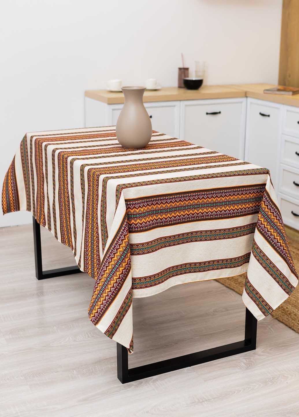 Скатерть вышитая с украинским орнаментом 1,8х1,5 м (рнд1-17-18)