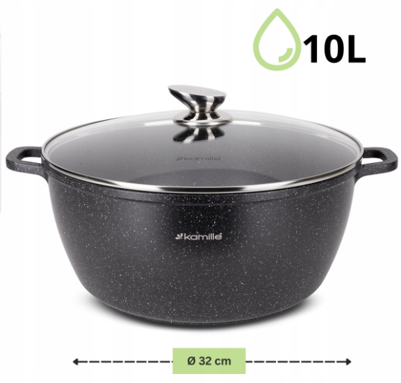 Каструля Kamille з литого алюмінію з кришкою та антипригарним покриттям 10 л (4481) - фото 2 Каструля Kamille з литого алюмінію з кришкою та антипригарним покриттям 10 л (4481) - фото 2