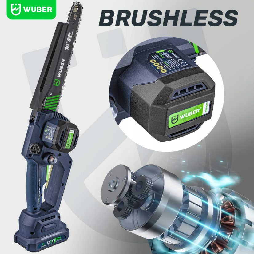 Пила аккумуляторная цепная Wuber 2 аккумулятора 2Ач 20В/2 шины - фото 7