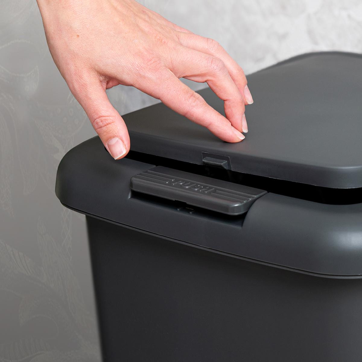 Відро для сміття МВМ MY HOME BIN-01 з кришкою і педаллю 20 л Антрацитовий (BIN-01 20L ANTHRACITE) - фото 9