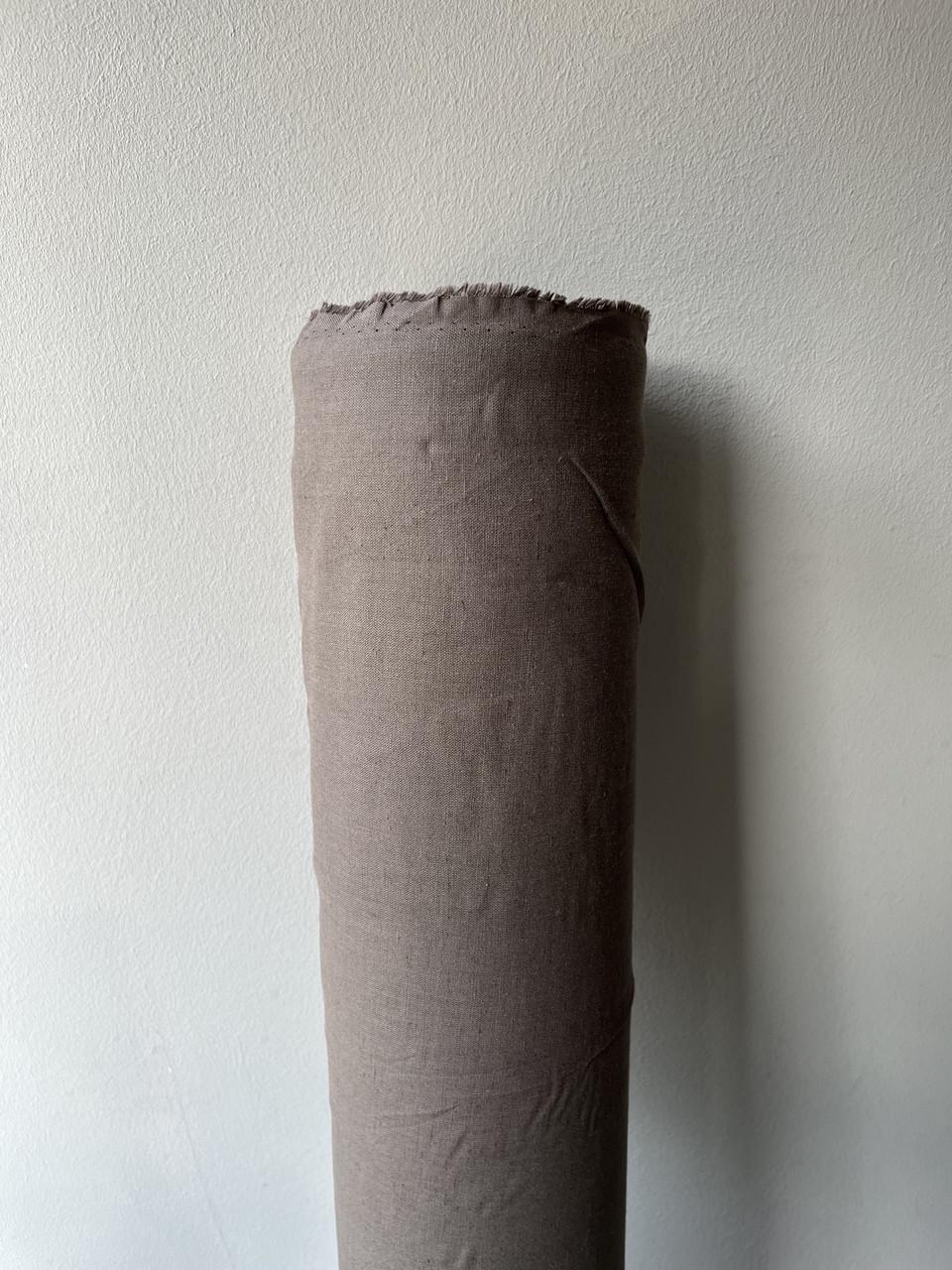 Ткань LINEN PLUS 52% льна и 48% хлопка 143 см 821 Серо-коричневый - фото 1