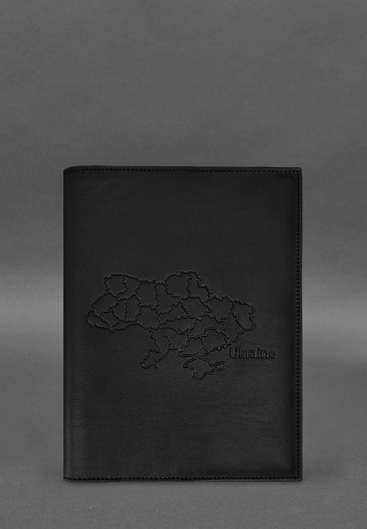 Обложка кожаная для нотариального реестра с картой Украины Черный (A-028884)