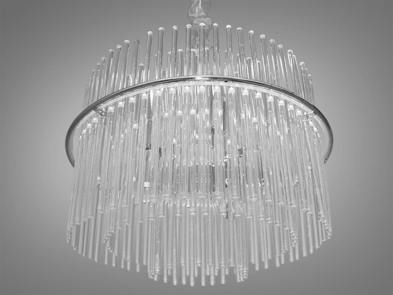 Люстра-подвес со стеклянными подвесками для зала 82208-500HR-LS Хром (1984255033)