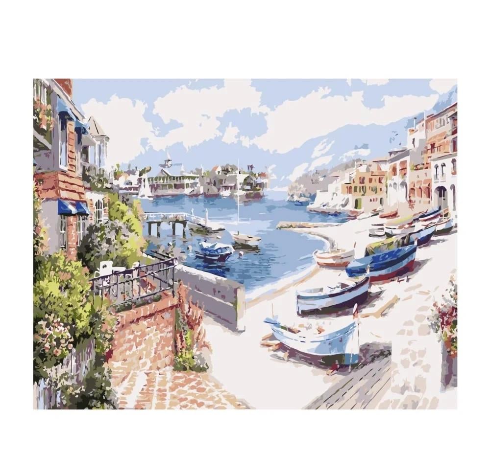 Картина по номерам Strateg Летний городской пейзаж 40x50 см VA-0231