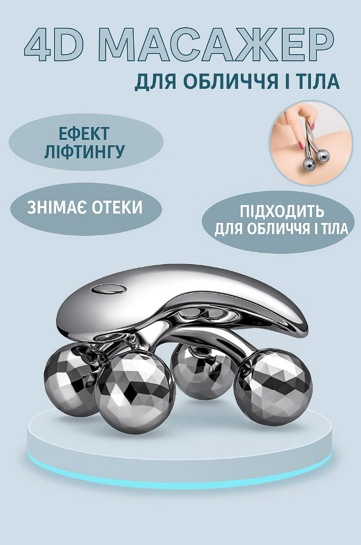 Массажер роликовый ZL 118 3D для лица и тела Серый (UMASS-10) - фото 5 Массажер роликовый ZL 118 3D для лица и тела Серый (UMASS-10) - фото 5
