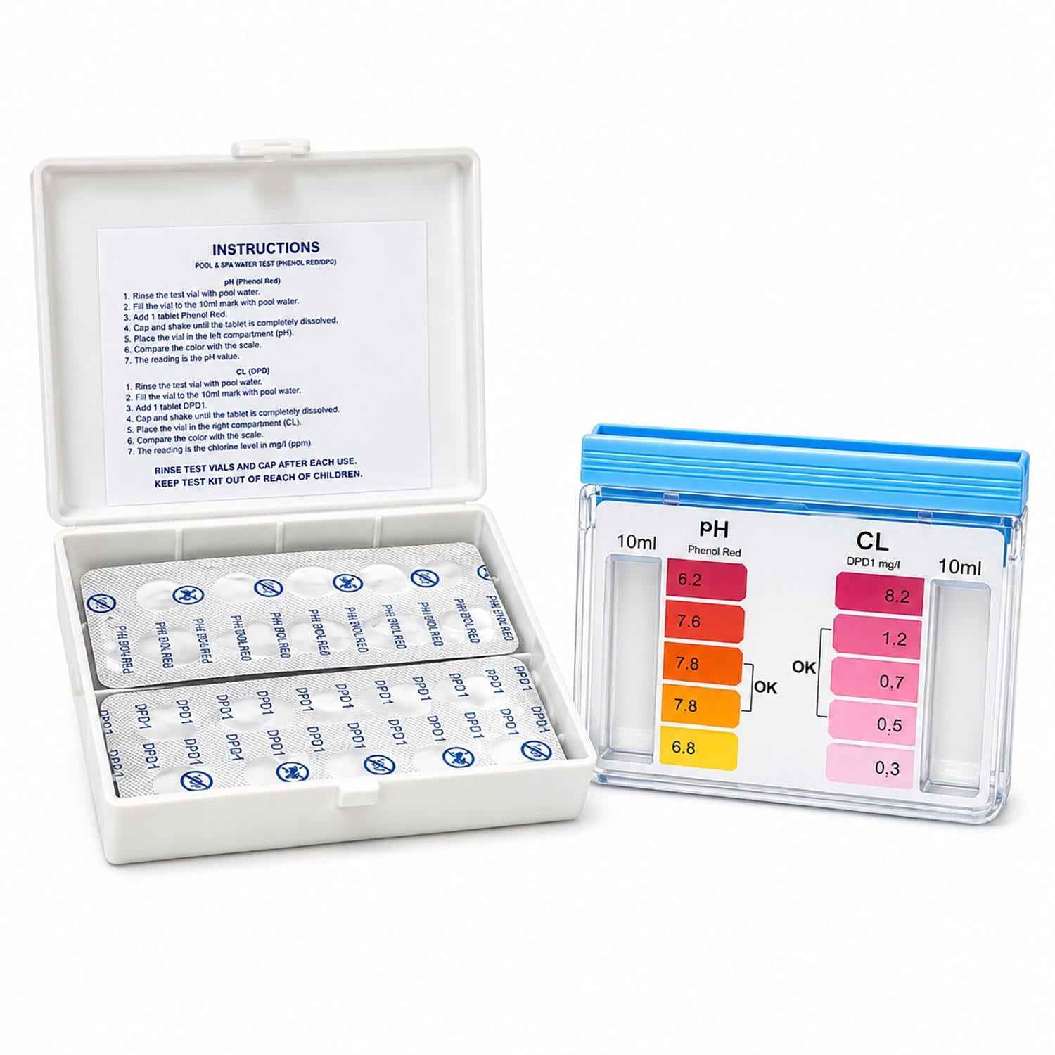 Тестер для басейну AquaDoctor Box в таблетках Cl/pH 20 тестів (88569)