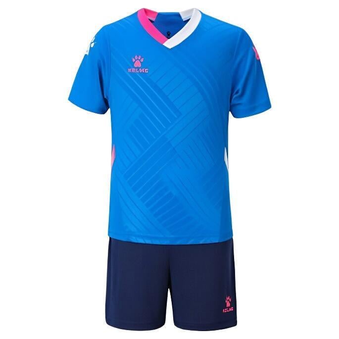 Комплект футбольной формы детский Kelme NAVARRO 150 см Сине-розовый (8251ZB3005.9481)