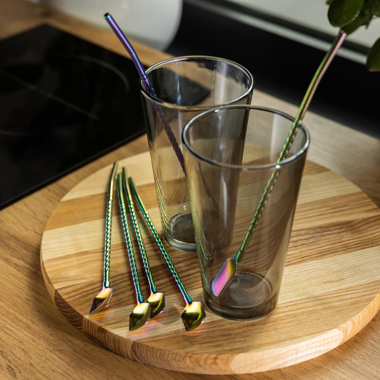 Набор многоразовых ложек-трубочек 6 шт. для напитков 22 см со щеткой для мойки из нержавеющей стали Хамелеон - фото 4 Набор многоразовых ложек-трубочек 6 шт. для напитков 22 см со щеткой для мойки из нержавеющей стали Хамелеон - фото 4