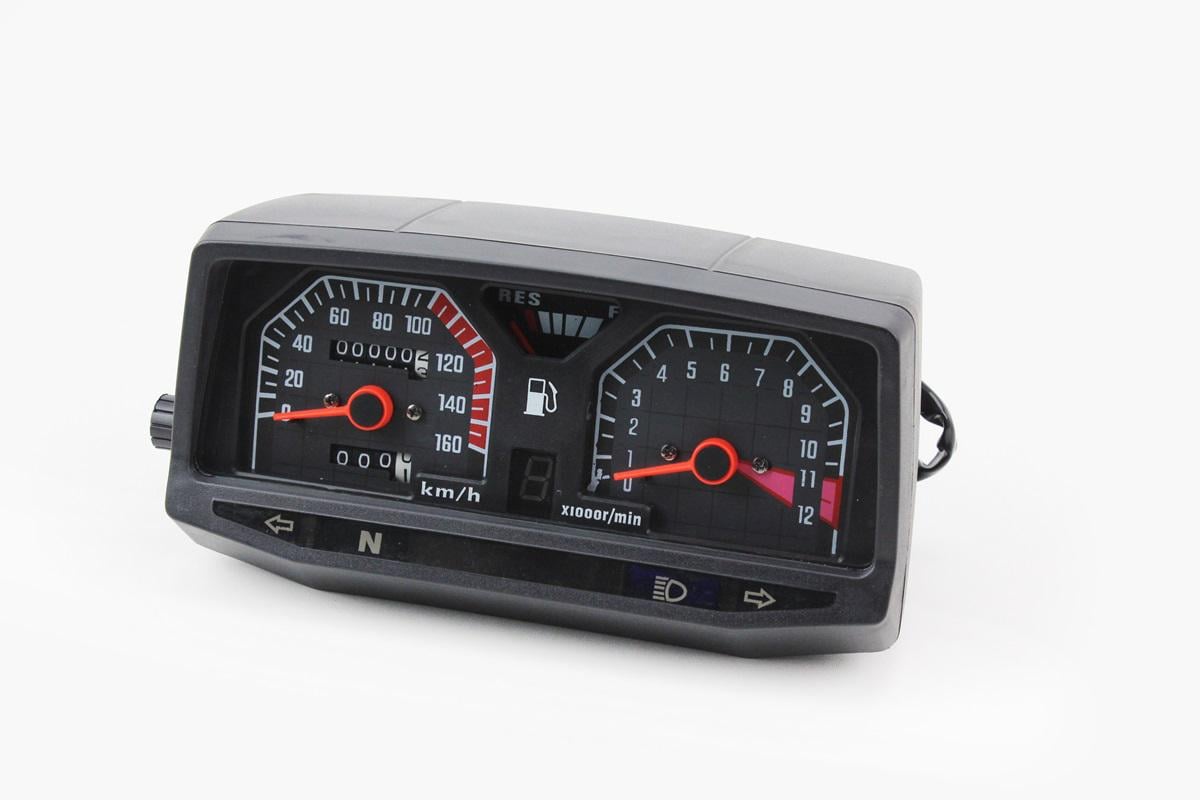 Спидометр в сборе к мотоциклам Viper-125-150J ZS-125J электронный тахометр 4 фишки Серый (321465)
