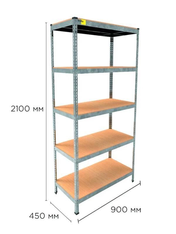 Стеллаж металлический полочный MRL-2100 с 5 полками с нагрузкой 500 кг 900x450 мм Оцинкованный - фото 2