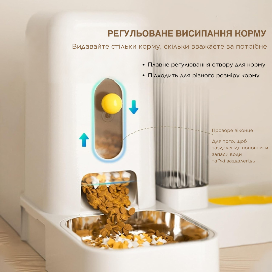 Кормушка для кошек и собак автоматическая AMEIFU с поилкой угловая с нержавеющей миской Белый - фото 3 Кормушка для кошек и собак автоматическая AMEIFU с поилкой угловая с нержавеющей миской Белый - фото 3