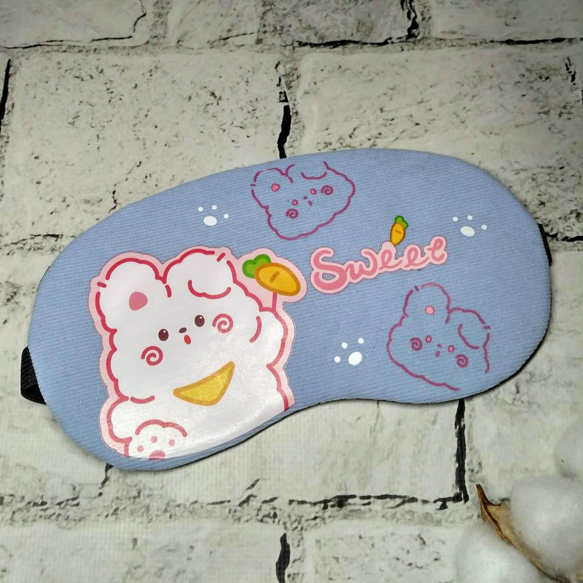 Маска для сну Зайчик 19х9 см Блакитний (20246-4) - фото 1 Маска для сну Зайчик 19х9 см Блакитний (20246-4) - фото 1