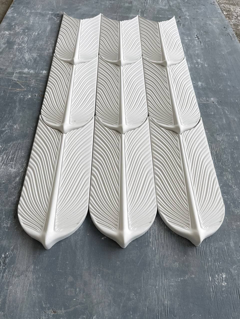 3D-панель гипсовая Перья 330x125x24 мм Белый (30164409) - фото 2 3D-панель гипсовая Перья 330x125x24 мм Белый (30164409) - фото 2