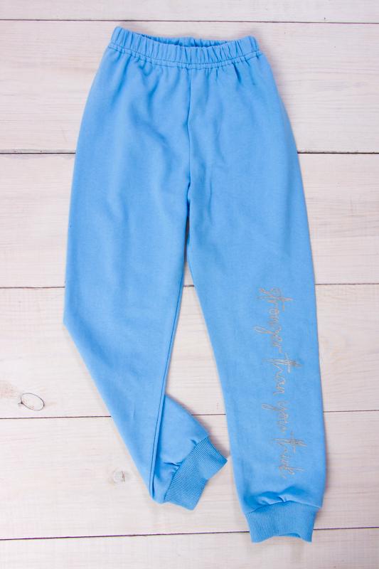 Брюки для девочки Носи свое Надписи 134 см Голубой (6155-023-33-1-v3)
