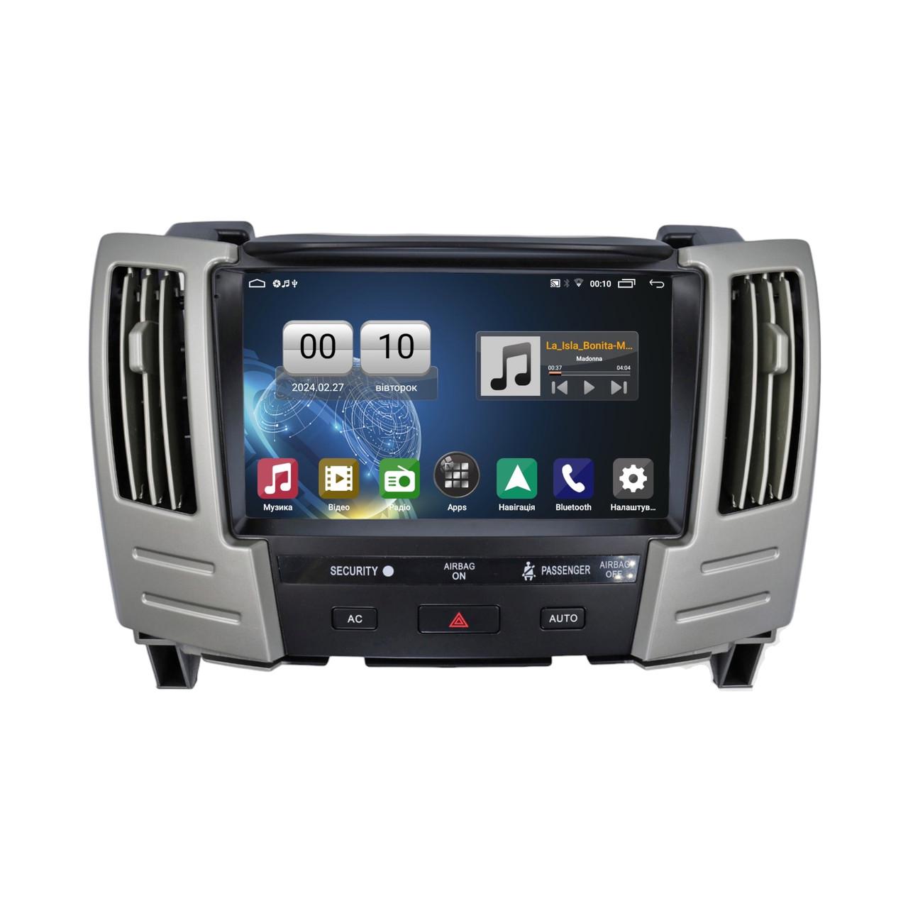 Автомагнітола штатна QIV Q1 для Lexus RX300/RX330/RX350/RX400H/Toyota harrier 2003-2009 K 9" (Q45195)