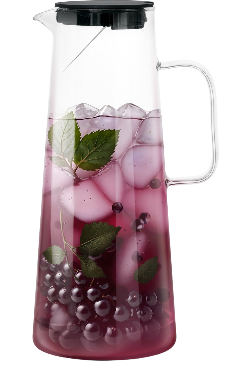 Глечик RINGEL Grey Line з кришкою боросилікатне скло 1,8 л (RG-0003/1800) Глечик RINGEL Grey Line з кришкою боросилікатне скло 1,8 л (RG-0003/1800)