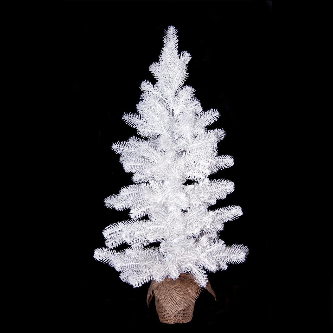 Ялинка новорічна штучна лита HVOYA Premium в мішковині 90 см Білий (100/90/W)