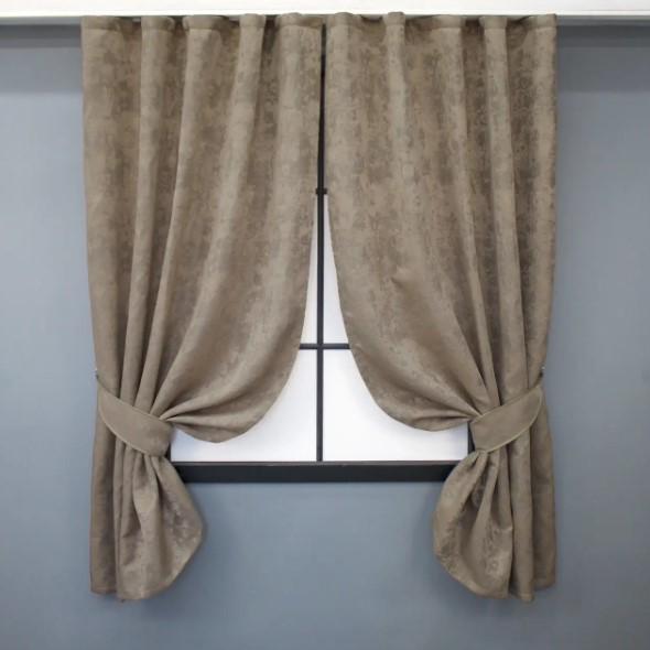 Шторы SULTAN XO жаккард 1,3х1,7 м 2 шт. Темно-бежевый (1680ш)