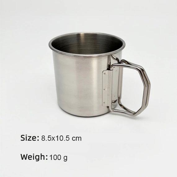 Чашка з нержавіючої сталі зі складними ручками 350 мл Сріблястий (1009641-Silver) - фото 4