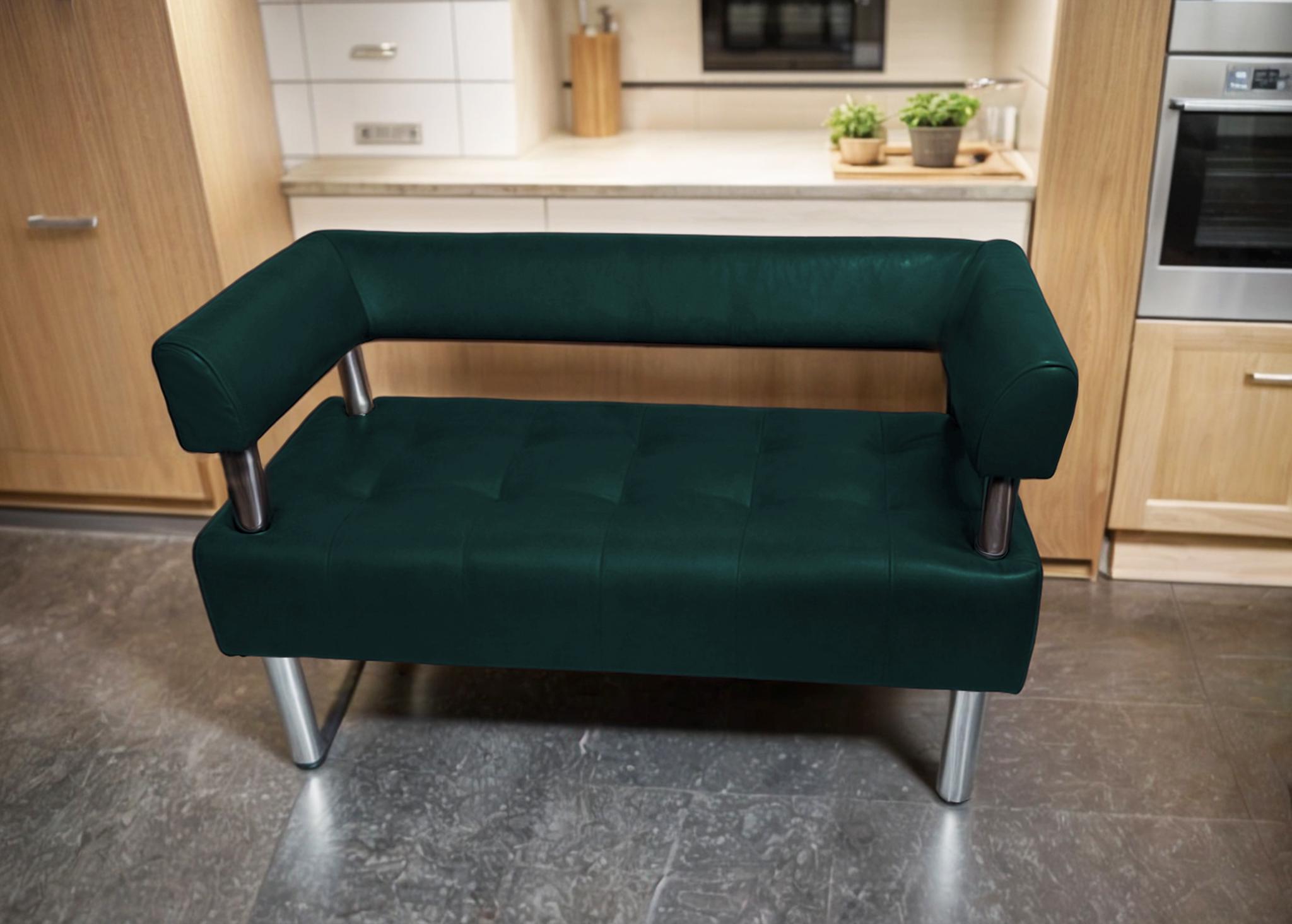 Диван офисный Tobi Sho Комфорт со спинкой и подлокотниками 1200x530x750 мм кожзам Морская волна (2215)