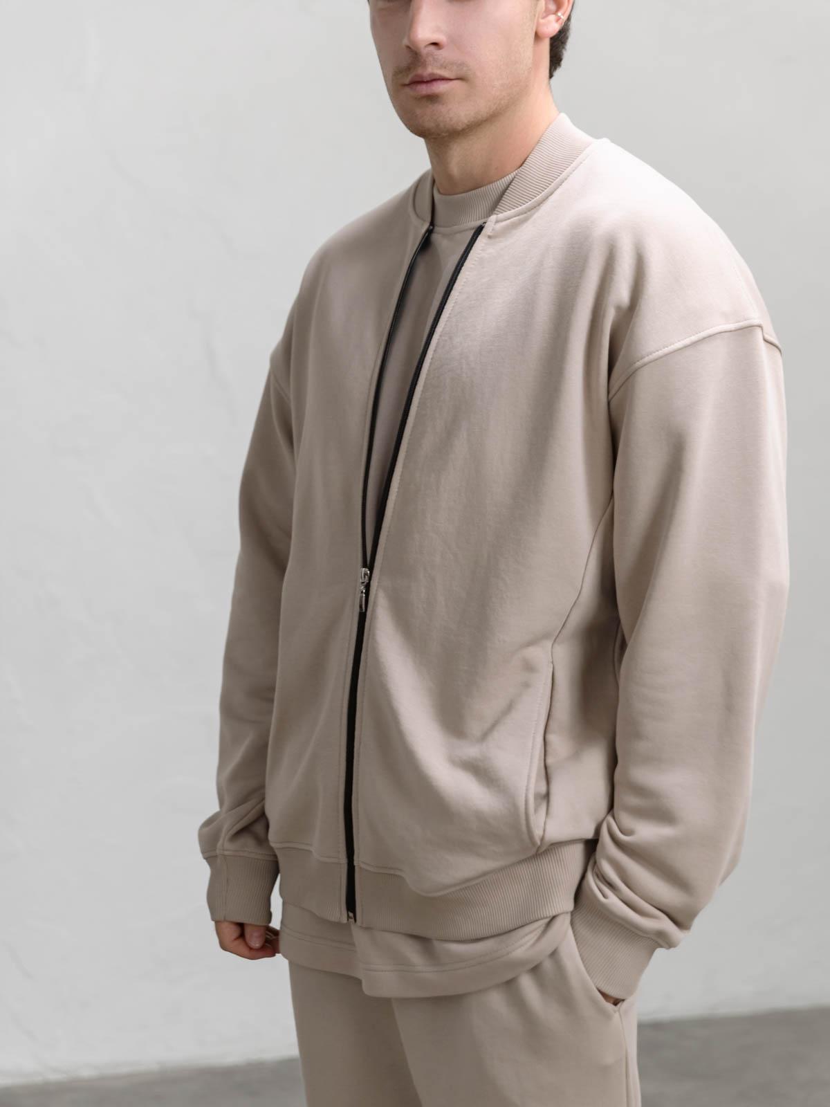 Бомбер чоловічий вільний FROMUS S/M Темно-бежевий (1126-19) - фото 3 Бомбер чоловічий вільний FROMUS S/M Темно-бежевий (1126-19) - фото 3