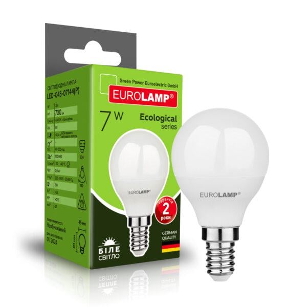 Лампа LED Eurolamp G45-7W-E14-4000K (LED-G45-07144(P))