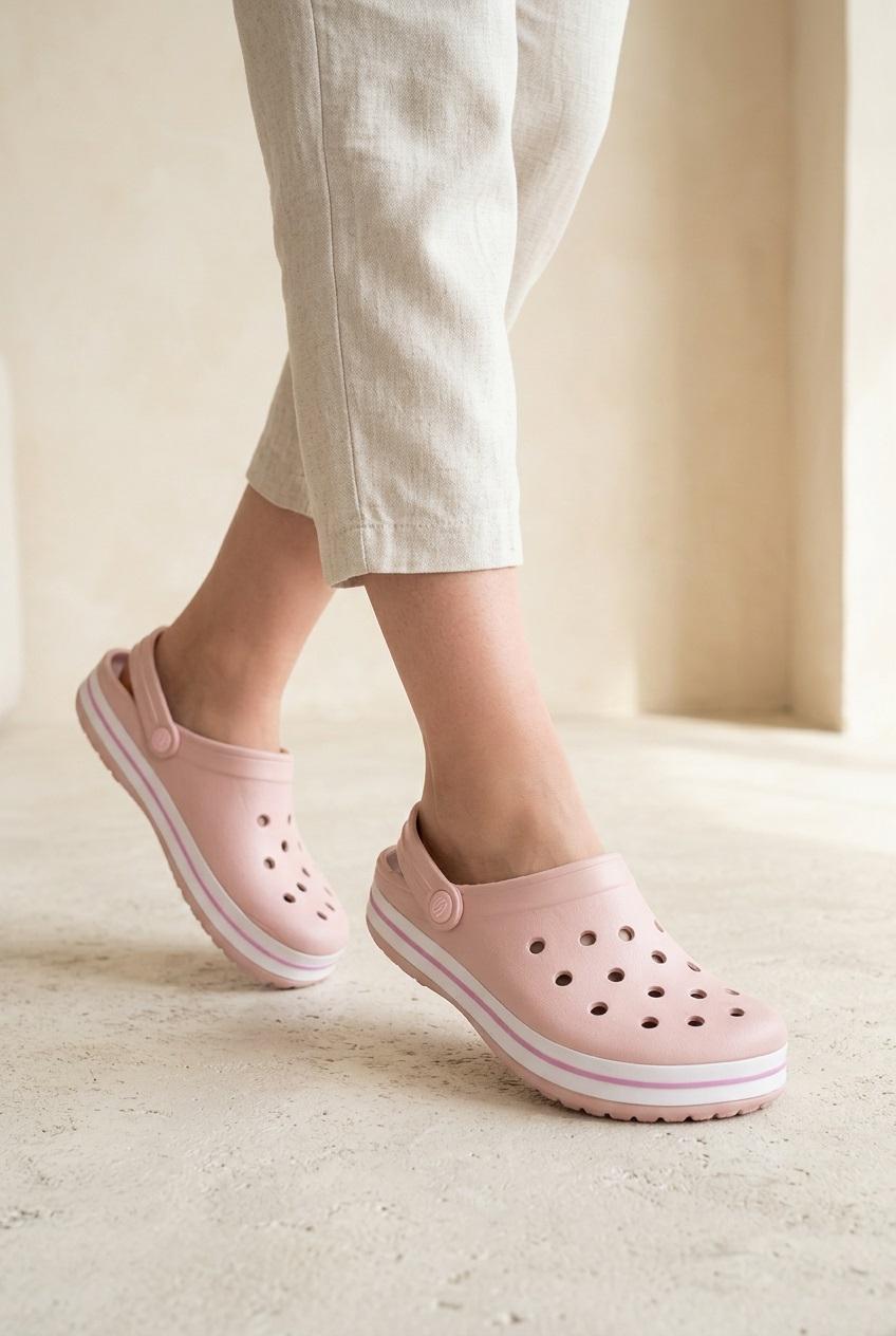 Кроксы женские Fashion 351026 р. 39 Пудровый