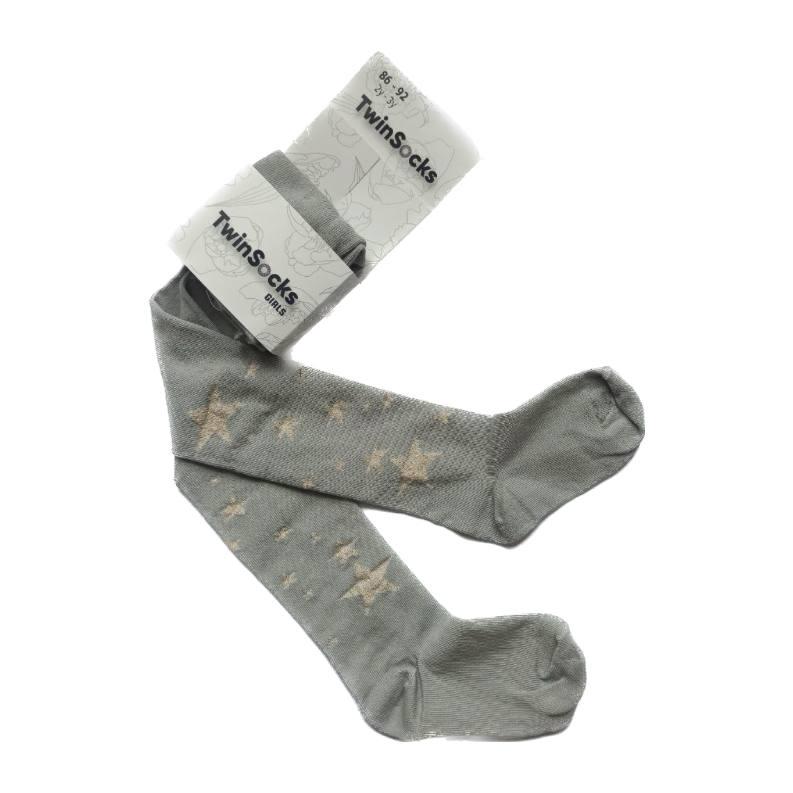 Колготки для девочки TwinSocks Люрекс звездочки р. 14/86-92 Серый (310)