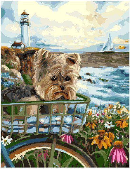 Картина за номерами Brushme Йорк на тлі маяка (GX5540)