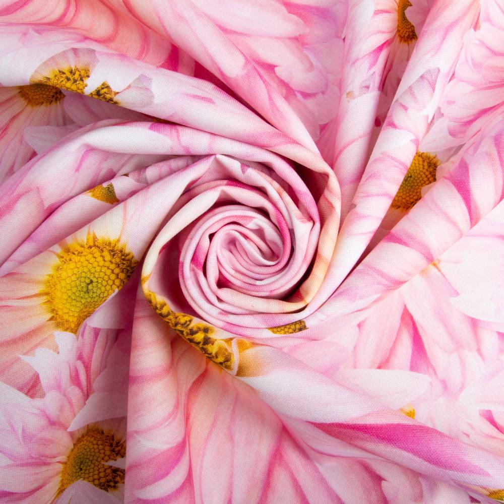 Тканина декоративна скатерна Гербера з водовідштовхувальним просоченням 220 гр/м2 180 см Рожевий (25801)